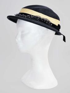 Sombrero de paja azul tipo canotier