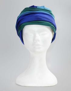 Turbante azul y verde