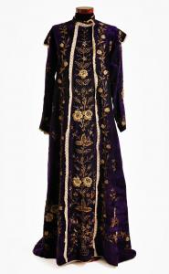 Abaya tunecina de terciopelo violeta